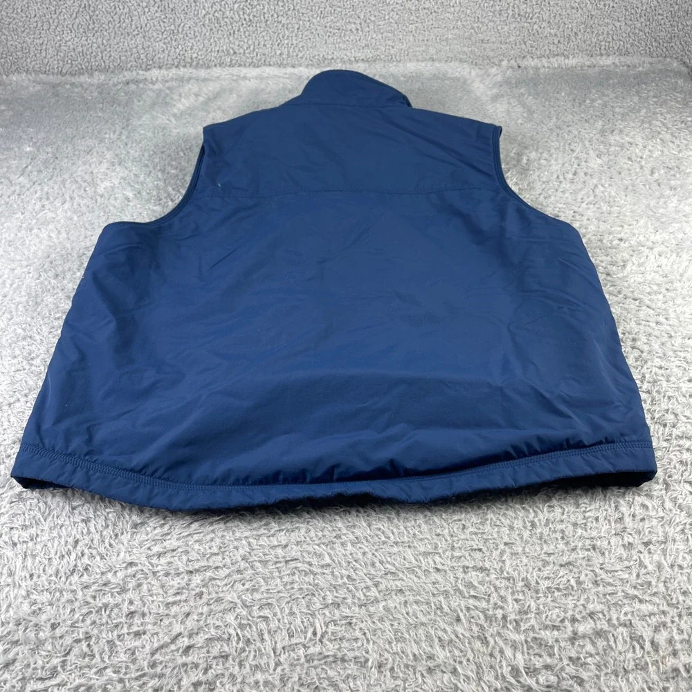 LL Bean Mens L REG Blue Nylon Polyester Insulated Vest Lightweight Full Zip